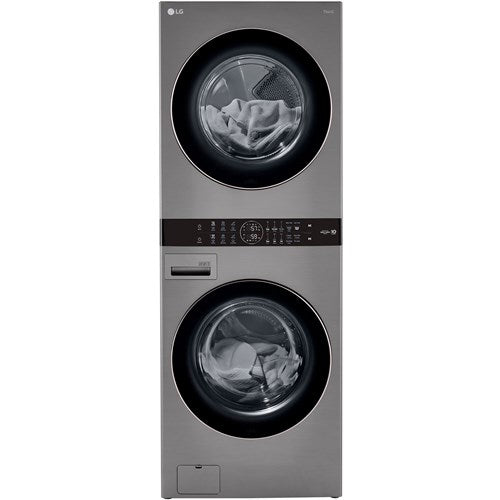 LG/WKE100HVA 4.5 CF / 7.4 CF Electric Washtower with Center Control - Graphite