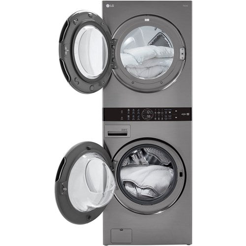 LG/WKE100HVA 4.5 CF / 7.4 CF Electric Washtower with Center Control - Graphite