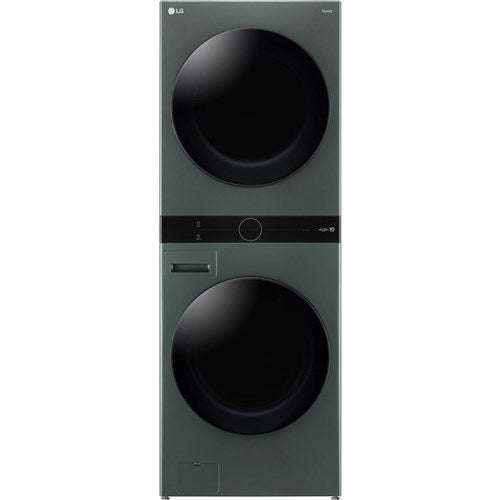 LG 4.5 CF / 7.4 CF Gas Washtower with Center Control, TurboSteam - Nature Green