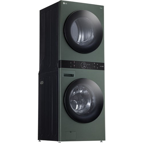 LG 4.5 CF / 7.4 CF Gas Washtower with Center Control, TurboSteam - Nature Green