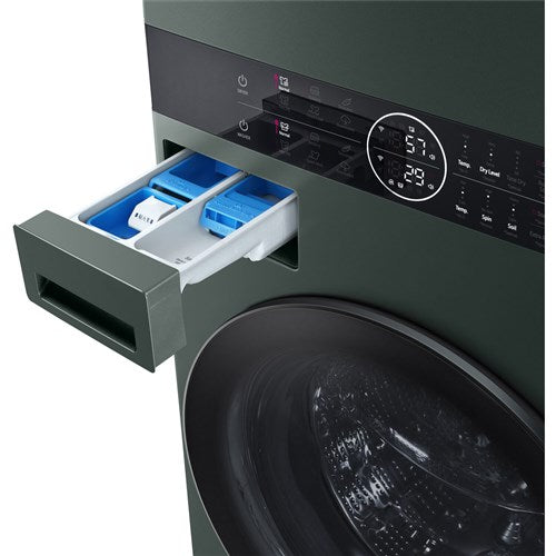 LG 4.5 CF / 7.4 CF Gas Washtower with Center Control, TurboSteam - Nature Green
