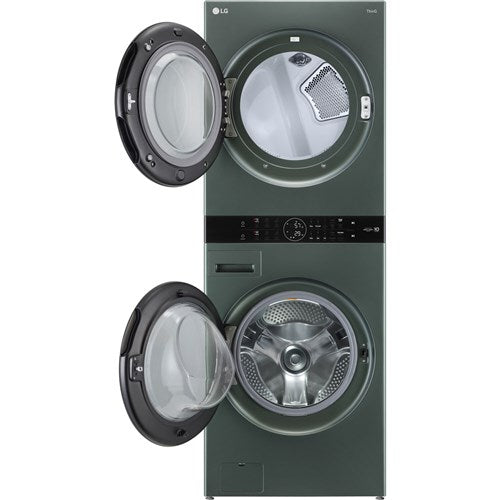 LG 4.5 CF / 7.4 CF Electric Washtower with Center Control, TurboSteam - Nature Green