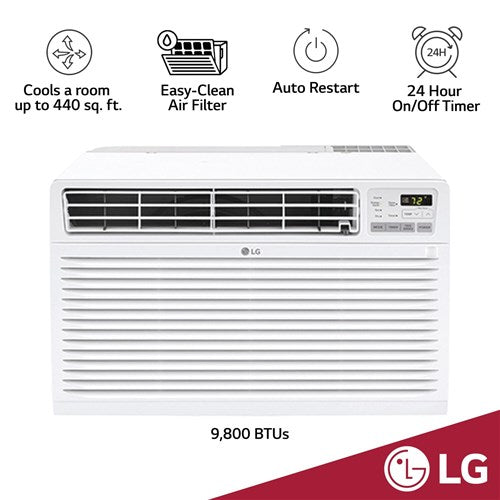 LG/LT1016CER 9, 800 BTU Through-the-Wall Air Conditioner w/Remote (115V) - White