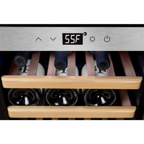 Caso/10647 Wine Safe 43 Bottle Cooler, Dual Temp Zone Compressor, WIFI capable - Stainless