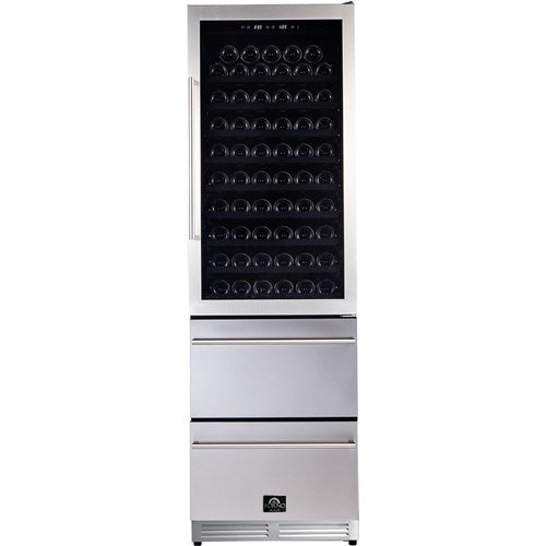 Forno/FWCDR6628-24S 16 CF Wine Cooler, Two Refrigerated Drawers - Stainless