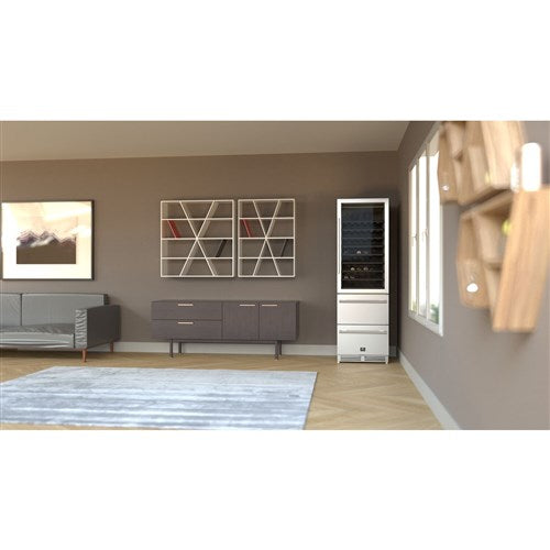 Forno/FWCDR6628-24S 16 CF Wine Cooler, Two Refrigerated Drawers - Stainless