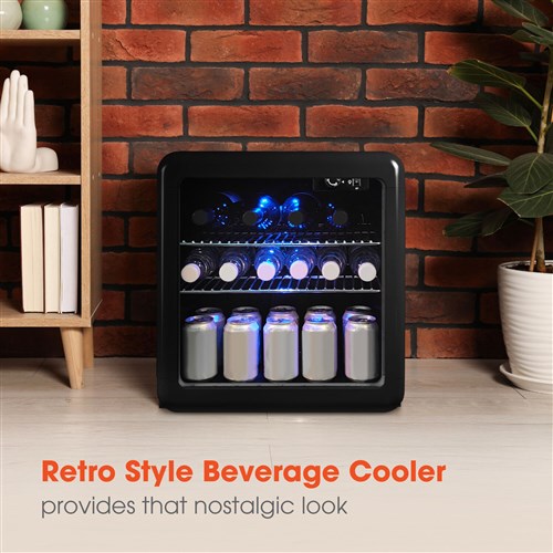 Magic Chef/MCB17CHB 1.7 cu. ft. Retro Mini Beverage Cooler - Black