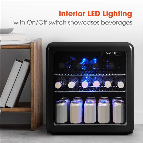 Magic Chef/MCB17CHB 1.7 cu. ft. Retro Mini Beverage Cooler - Black