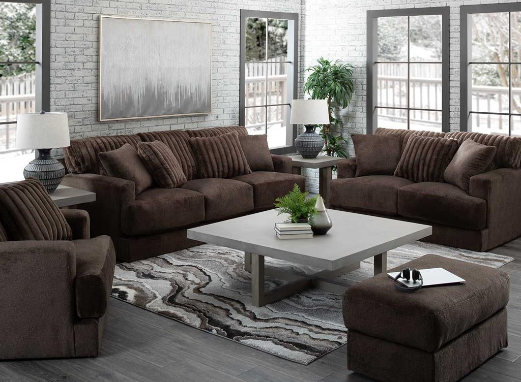 JAC/CAT Eagan Chocolate Set W/ Ottoman